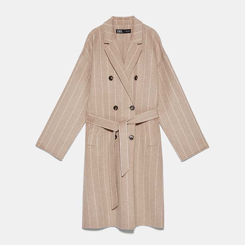 Manteau-ceinturé-en-laine-et-polyester,-Zara